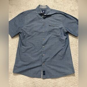 Johnnie-O Indigo short sleeve button-down shirt